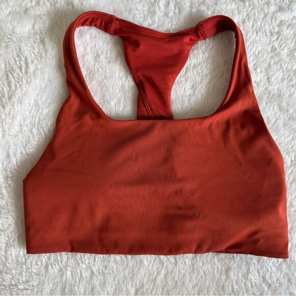 Lululemon Burnt Orange Crossback Sports Bra Size 4 Small Gym Workout Yoga - Picture 2 of 6